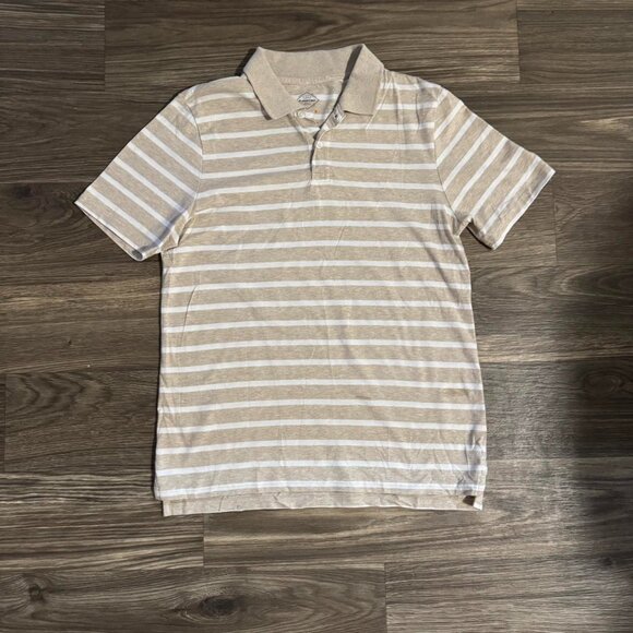 Small Tan and White striped Polo - Picture 1 of 2